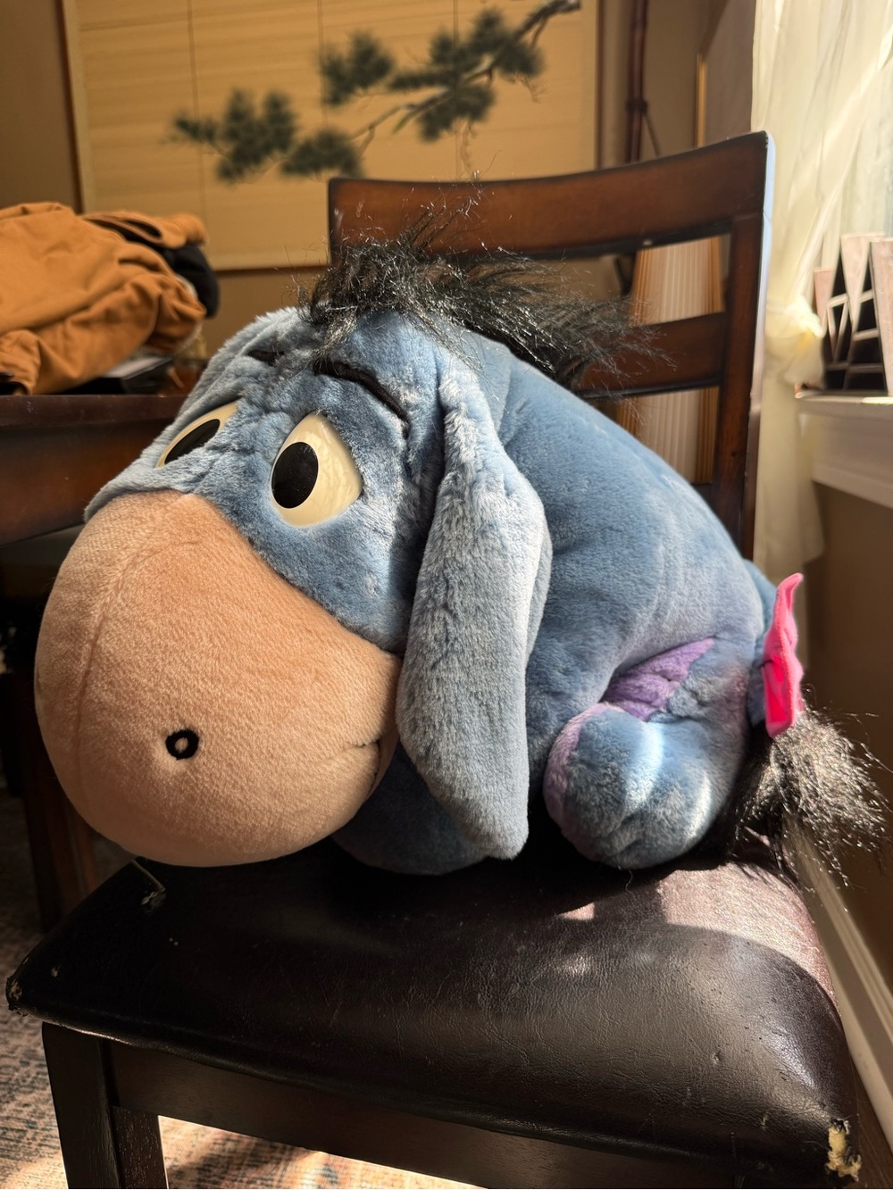 Vintage Mattel Disney Winnie The Pooh Large Eeyore Plush Stuffed Animal